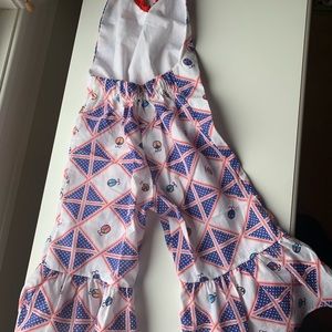 Vintage, bell bottom romper.